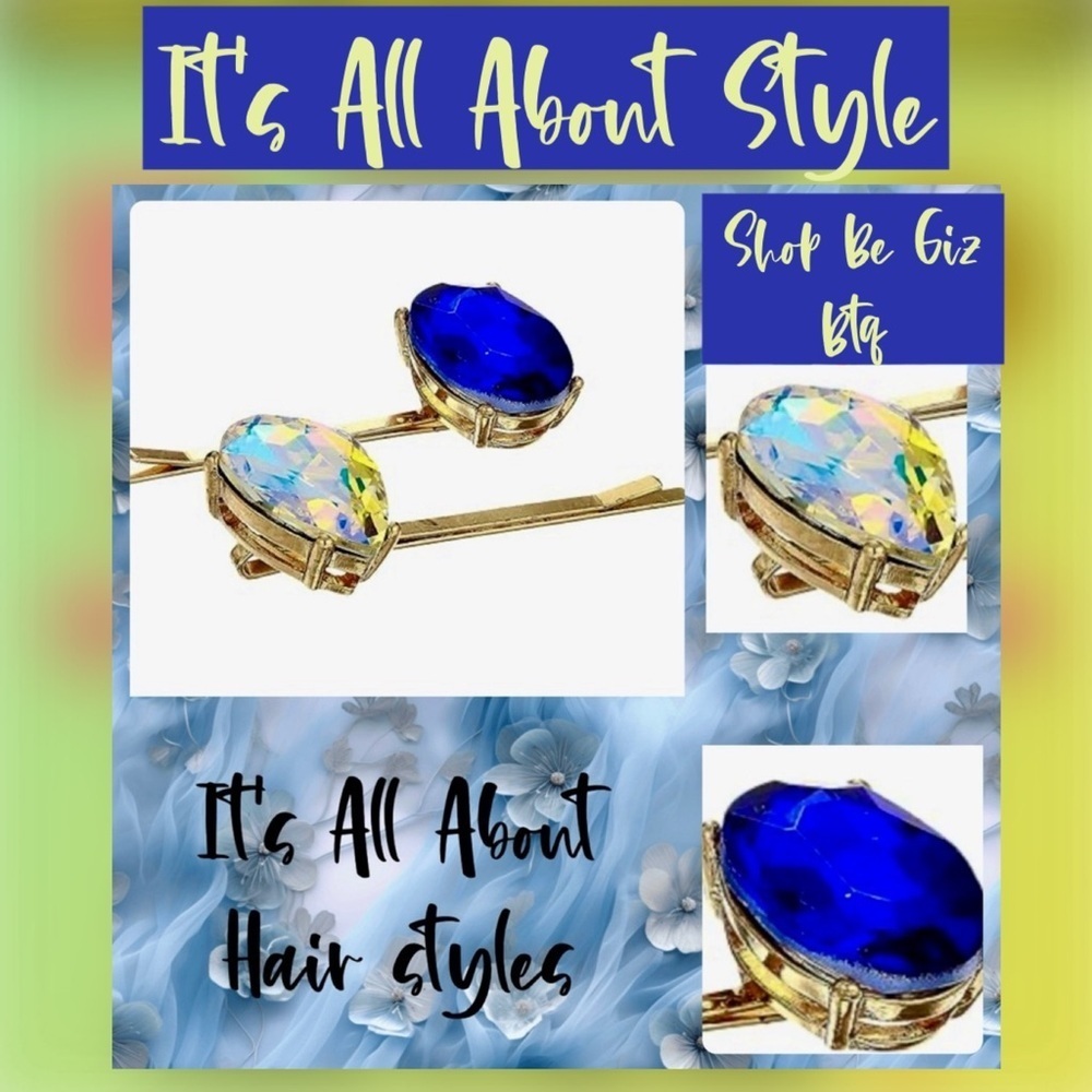Super Elegant Bold Blue Hairpin Set to Enhance your Casual & Night Our Hair look